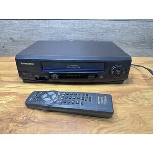 Panasonic PV-V4021 VCR Blue Line Hi-Fi Stereo Omnivision Remote Tested & Working